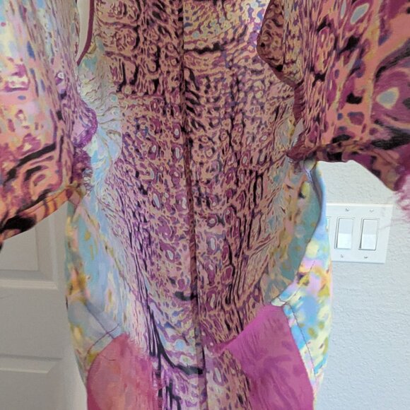 Vera Wang Breezy Sleeveless Tunic | L | High / Low | Multi color print | EUC - Picture 5 of 8